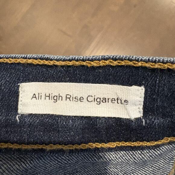 Frame Jeans Womens 25x24 Ali High Rise Cigarette Prescott Raw Hem Stretch Denim - Picture 4 of 16